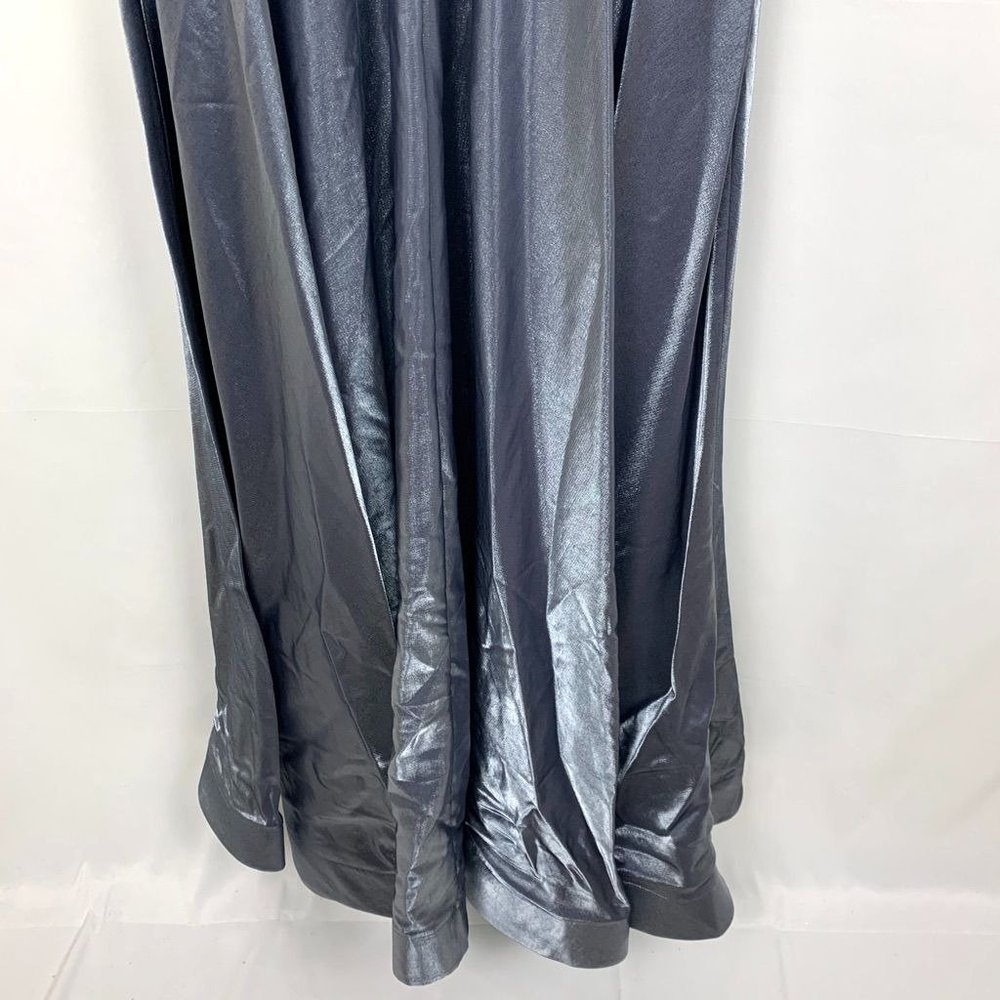 NWT La Femme 26447 Two Tone Satin A-Line V-Neck Gown Platinum Silver Gray - Picture 10 of 10